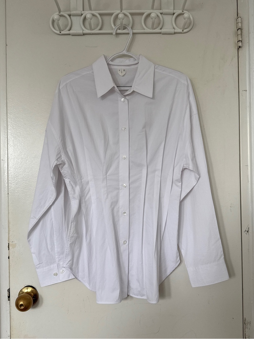 ARKET White Cinched Button-Up Blouse